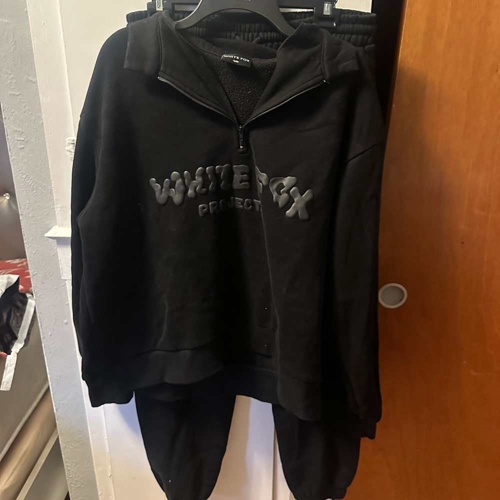 White Fox Boutique Black Track Pants & Joggers Set